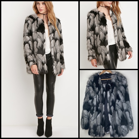 Chic Shaggy Patched Faux Fur Coat Jacket - Picture 2 of 14